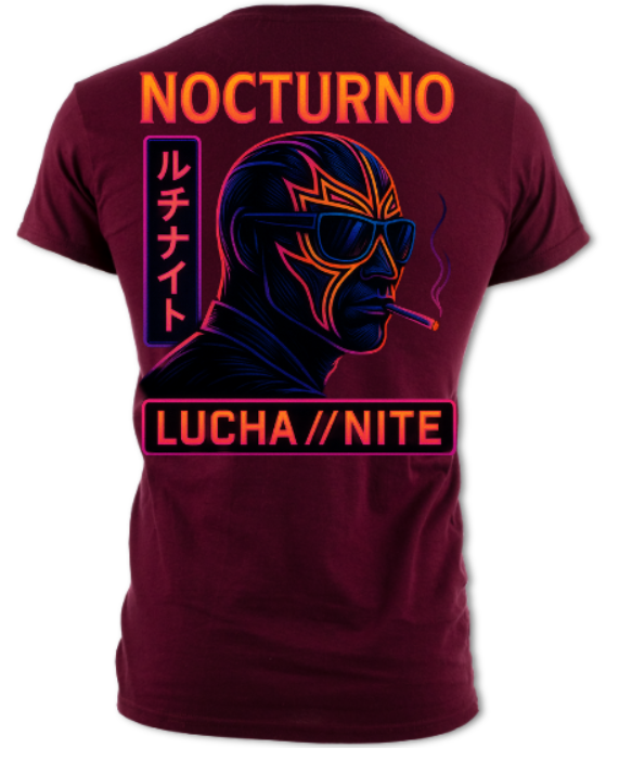 Nocturno Neon Luchador 2 Sided Short sleeved t-shirt