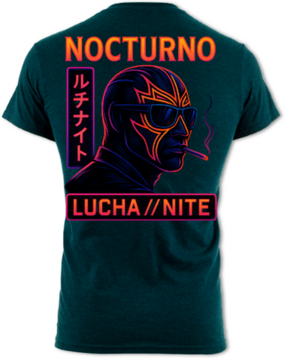 Nocturno Neon Luchador 2 Sided Short sleeved t-shirt