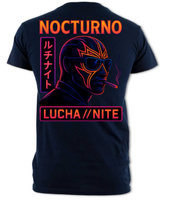 Nocturno Neon Luchador 2 Sided Short sleeved t-shirt