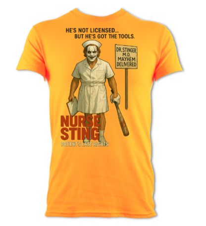 Sting Joker Parody Tribute Shirt Nurse Sting Mayhem Delivered Short sleeved t-shirt