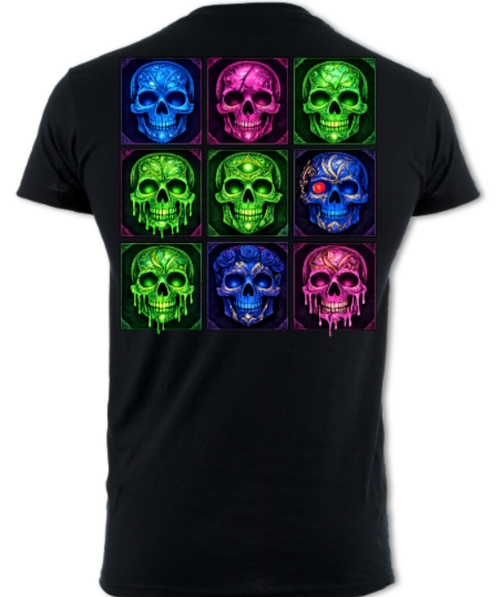 Paisley Skull Grid short sleeved t-shirt