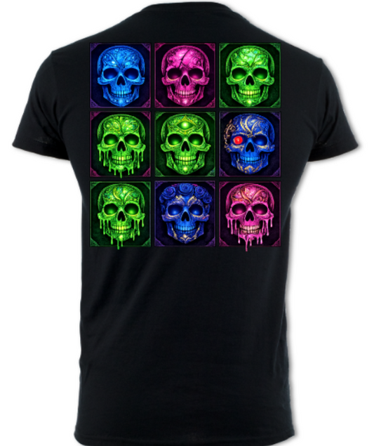 Paisley Skull Grid short sleeved t-shirt