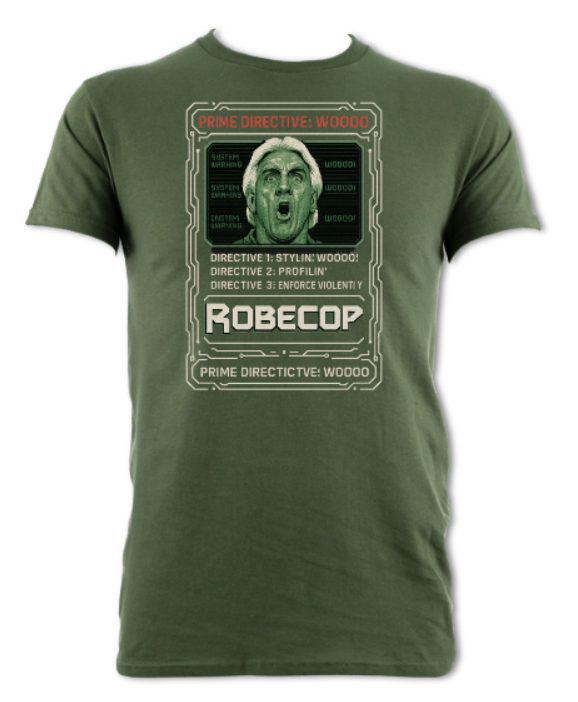 Robecop Prime directive Wooo Shirt graphite heather