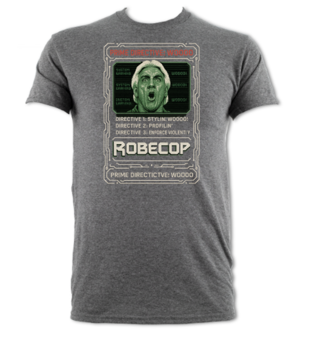 Robecop Prime directive Wooo Shirt graphite heather