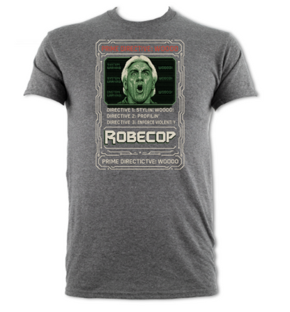 Robecop Prime directive Wooo Shirt graphite heather