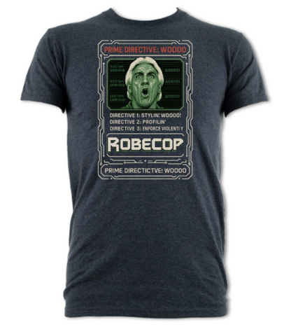 Robecop Prime directive Wooo Shirt graphite heather