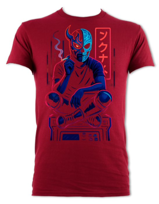 Japanese Neon Streets  Spin Kick Smoke Break Shirt (2 sided) short sleeved t-shirt