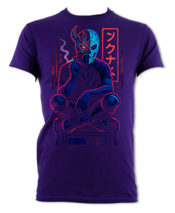 Japanese Neon Streets  Spin Kick Smoke Break Shirt (2 sided) short sleeved t-shirt