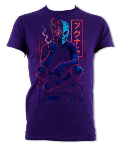 Japanese Neon Streets  Spin Kick Smoke Break Shirt (2 sided) short sleeved t-shirt