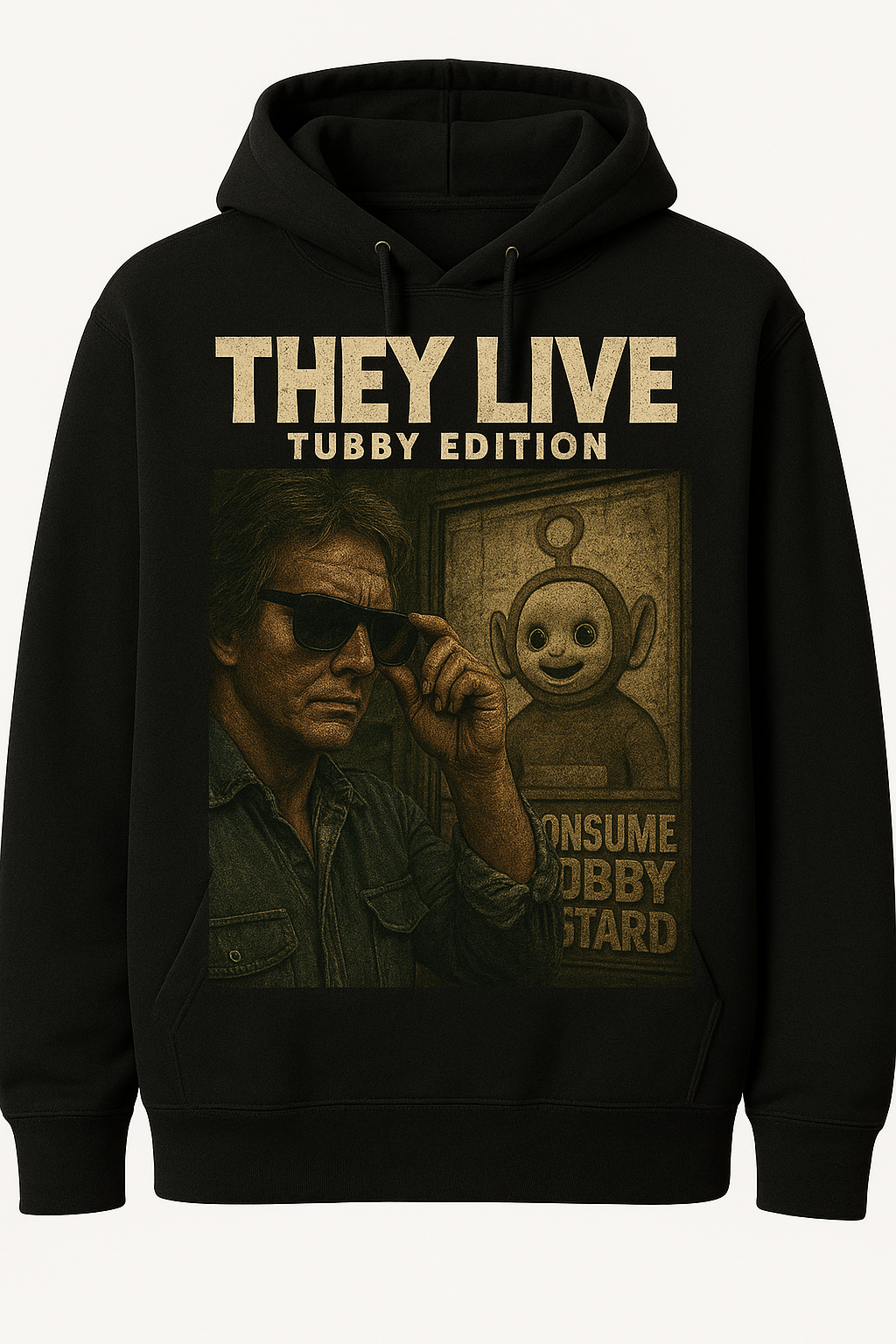 The Tubbies They Live Hoodie (PROPAGANDA COLOUR PARODY) HOODIE BLACK