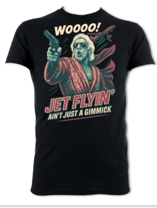 Jetflyin' Ain't Just a Gimmick - Top Woooo Parody short sleeved t-shirt