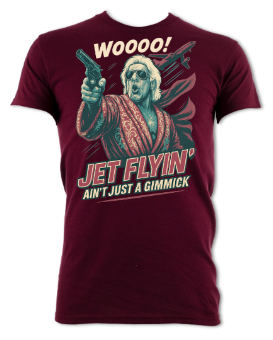 Jetflyin' Ain't Just a Gimmick - Top Woooo Parody short sleeved t-shirt