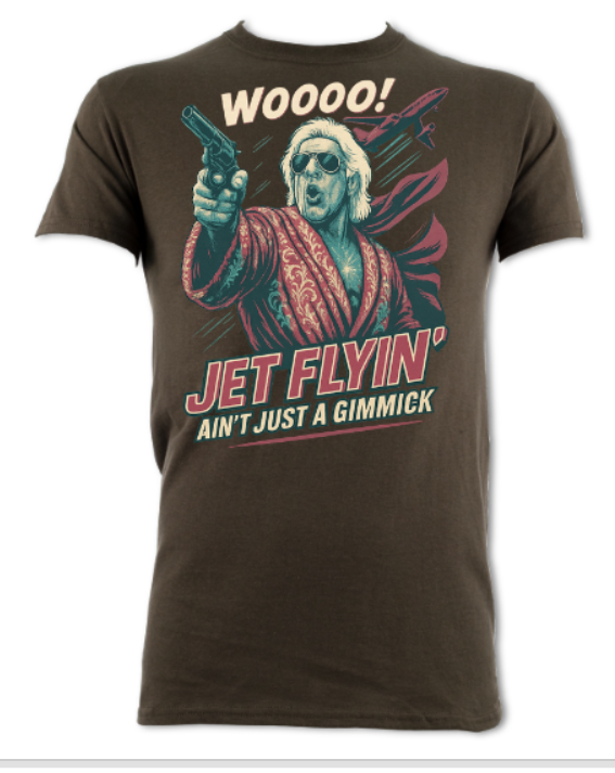 Jetflyin' Ain't Just a Gimmick - Top Woooo Parody short sleeved t-shirt