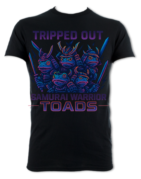 Tripped Out Samurai Warrior Toads logo shirt short sleeved t-shirt