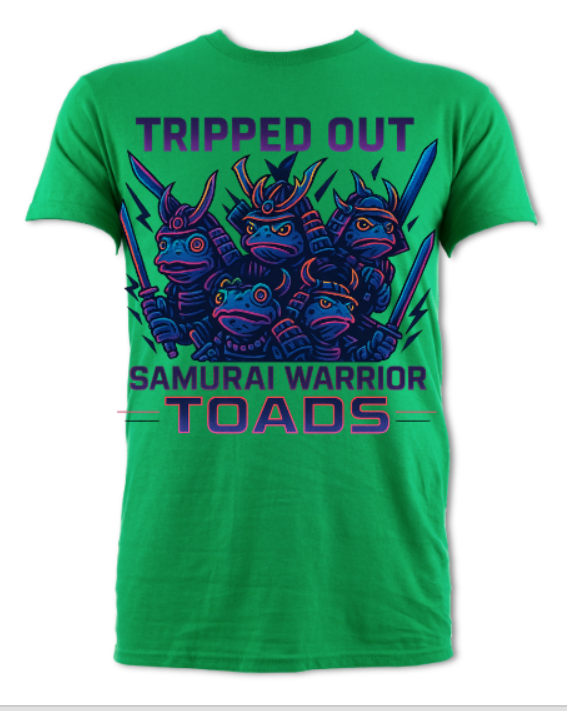 Tripped Out Samurai Warrior Toads logo shirt short sleeved t-shirt