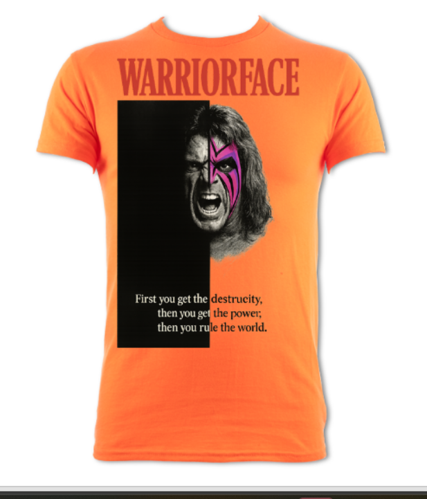 Warriorface poster Shirt Short Sleeved T-Shirt black