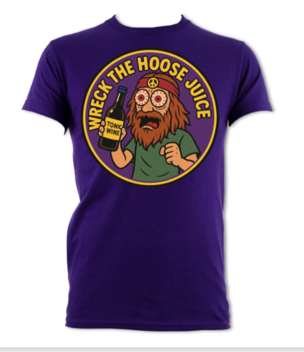 Wreck The Hoose Juice Logo 2 Purple Tee
