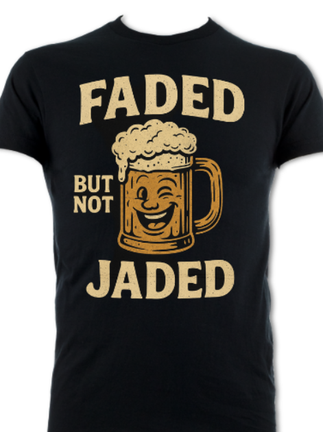 faded not jaded black tee
