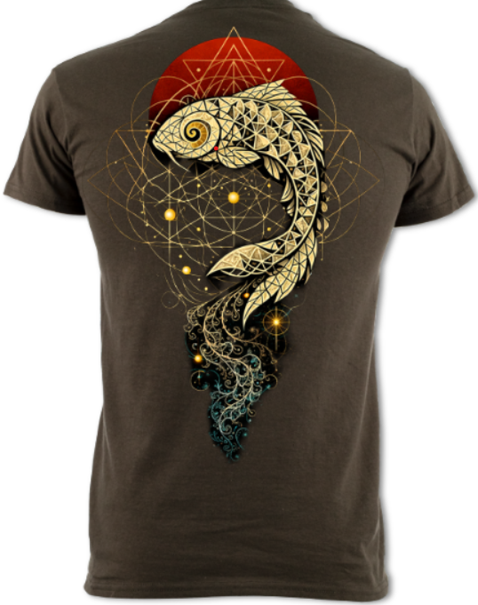 Fractal Koi Sun short sleeved t-shirt