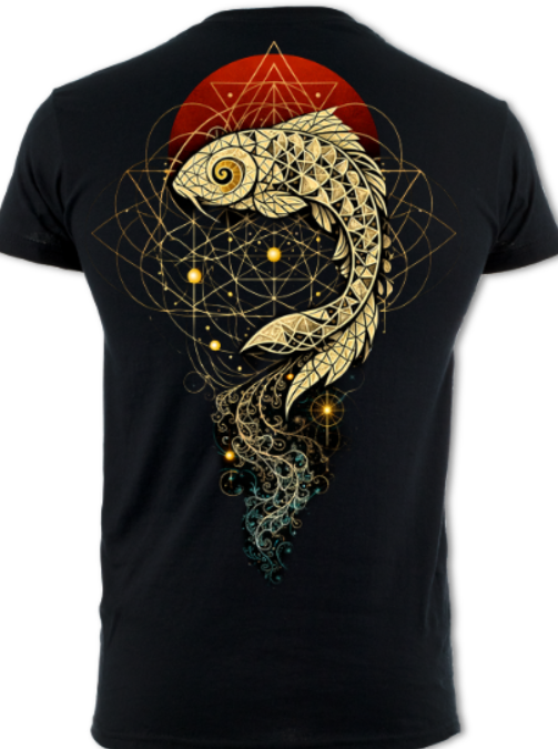 Fractal Koi Sun short sleeved t-shirt