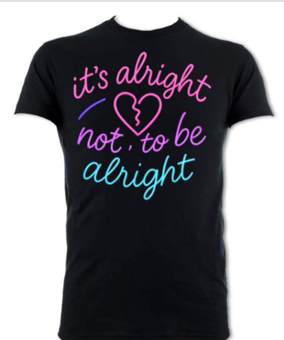 It's alright not to be alright neon logo short sleeved t-shirt(various colours)