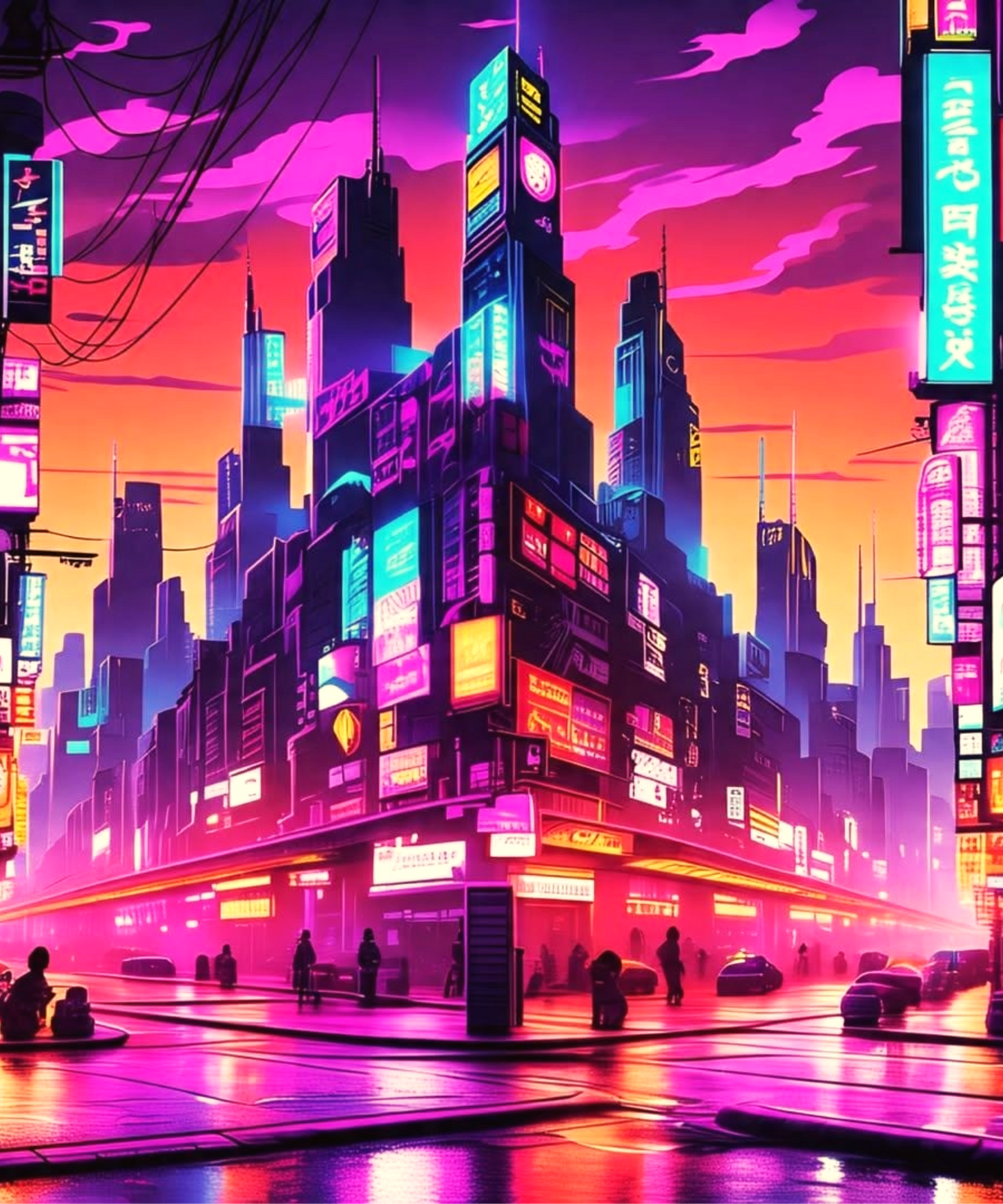 the newest neon soaked Japanese street black tee shirt