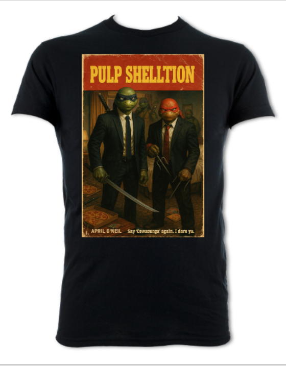 Pulp Shelltion Parody Poster Short Sleeved T-shirt