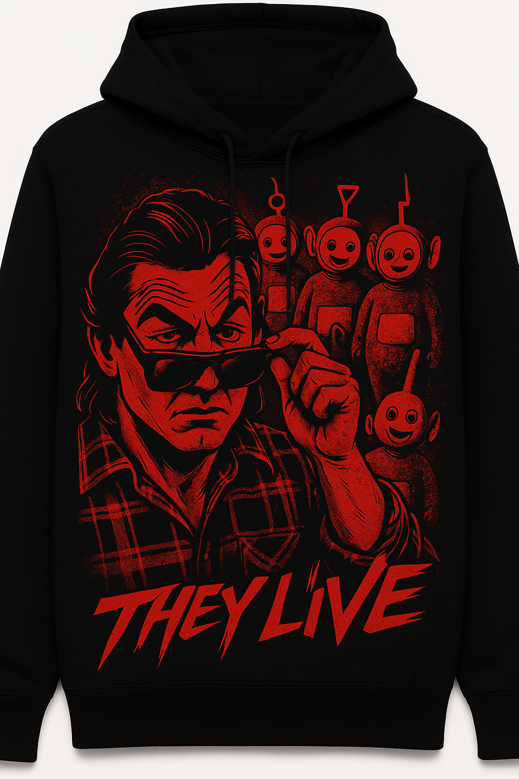 The Tubbies They Live Hoodie (FULL COLOUR PARODY) HOODIE BLACK